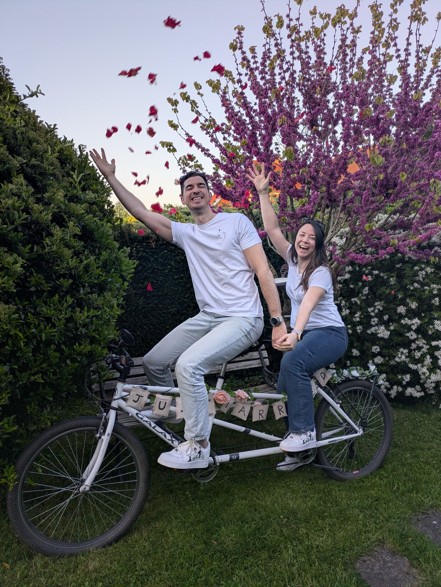 Claire et Daniel sur leur tandem